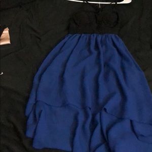 Black and blue party dress